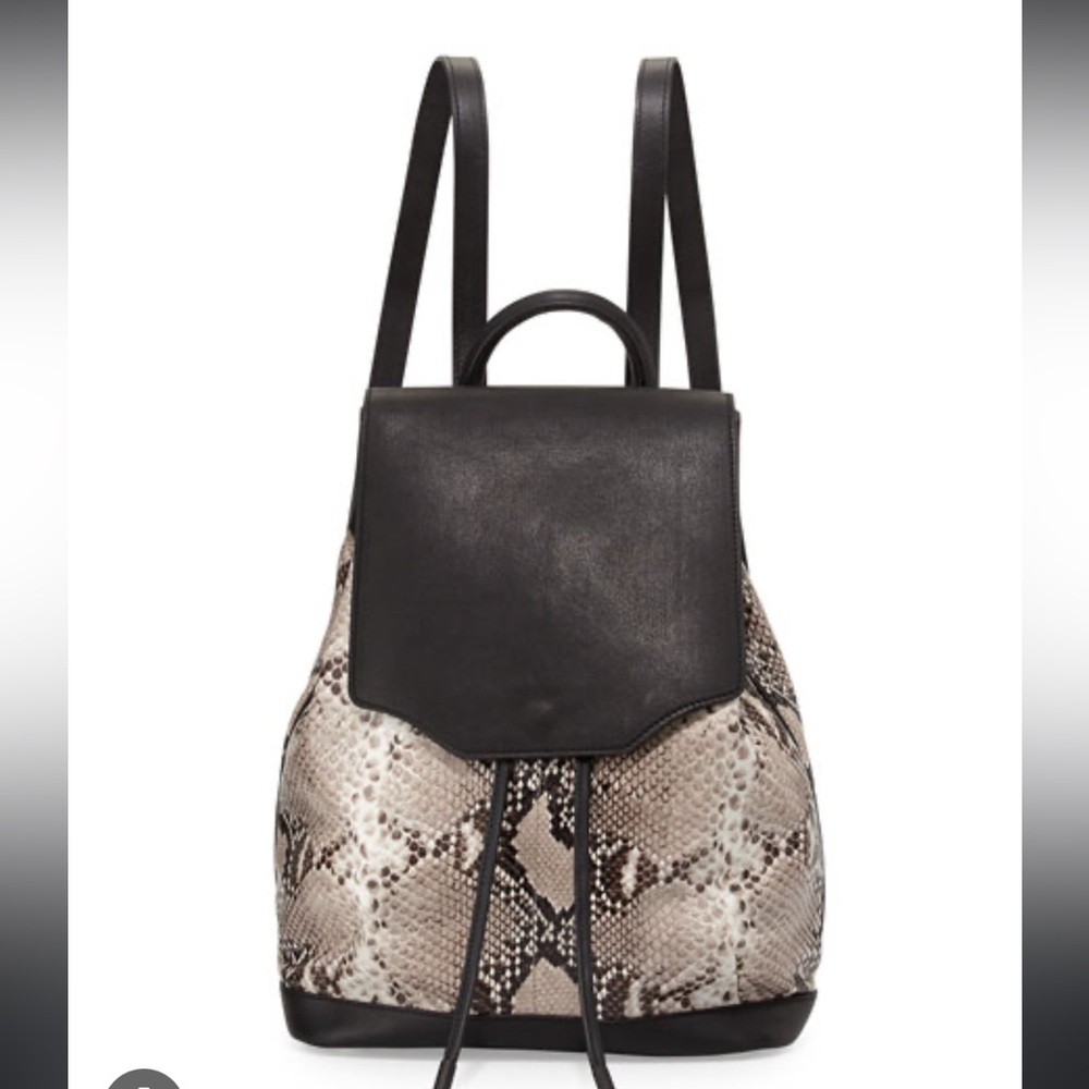 Rag & Bone Pilot Snake Embossed Drawstring Backpa… - image 1